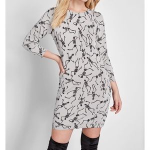 ModCloth Halloween Spooky Skeleton Sweater Dress